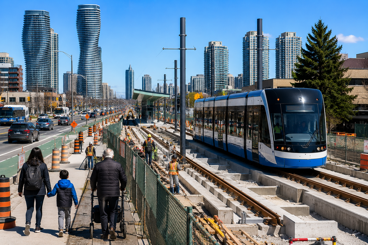Mississauga LRT Construction Continues; Residents and Businesses Along the Route Should Watch Road Changes